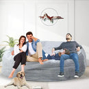 Bean Bag Chair for Adults 7FT,Soft Removable Cover for Teens/Girls Bedroom,Fluffy Giant Round Floor Beanbag Lounger Chairs (No Filler,Light Gray) by CozyNest Decor