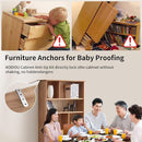 Furniture Anchors (4 Packs) Anti Tip Furniture Anchors for Baby Pet Proofing,Furniture Wall Anchor Furniture Dresser Bookshelf Falling Prevention Device for Children (Silver) by TinyTreasures Baby Boutique