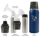 CERES CHILL OG Breastmilk Chiller, Reusable Storage Container, Up to 34 oz. - Bottle Cooler Keeps Milk at Safe Temperatures for Up to 20 Hours, Connects w/Most Pumps (Navy Blue) by TinyTreasures Baby Boutique