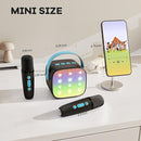 YLL Mini Karaoke Machine with 2 Wireless Microphones, TOP Kids Gifts for Girls Ages 3, 4, 5, 6, 7, 8, 9,10,11,12 +Year Old, 4-12 Years Old Birthday Toy Gift for Girls Boys Party (Black Blue) by TinyTreasures Baby Boutique