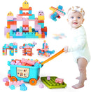 Large Particle Soft Building Block Toys with Storage Box with pull rods for Toddler Aged 18 Months to 6 Years old.Preschool Toys Suitable for Kindergarten, Parent-child Interaction etc(81P) by TinyTreasures Baby Boutique