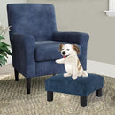 Joveco Small Foot Rest Stool Ottoman, 15" Fabric Square Short Low Footstool Upholstered Footrest for Chair, Under Office Desk, Living Room, Navy Blue by CozyNest Decor