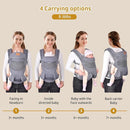 New Upgrade Ergonomic Baby Carrier Newborn Toddler Wrap Carrier,Hands Free Baby Sitting Sling,Breathable,Perfect for Infants/Chest Sling for Babies Shower Gift (Grey, Upgrade-with Belt) by TinyTreasures Baby Boutique