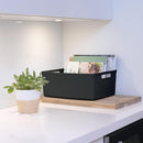 Curver Set of 6 Jute Medium Decorative Plastic Organization and Storage Baskets, Perfect Bins for Home Office, Closet Shelves, Kitchen Pantry and All Bedroom Essentials, Black by TinyTreasures Baby Boutique