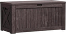 Greesum 120 Gallon Outdoor Storage Box with Lock - Large Resin Deck Box, Reinforced Lid for Garden, Patio, Lawn, Brown by GreenHaven Gardens