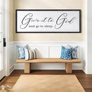 Give It To God And Go To Sleep Sign Wall Decor 40x15 Inch Large Farmhouse Master Bedroom Above Bed Hanging Wall Art Rustic Guest Room Wood Framed Over Bed Wall Decoration (Black) by CozyNest Decor