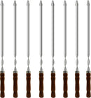23.6 Inch Skewers for Kabobs 0.62 Inch Wide Kabob Skewer 8PCS Reusable Metal Skewers for Grilling Long Kebab Skewer Large Heavy Duty BBQ Sticks Stainless Steel Barbecue Sticks with Oak Handle by GreenHaven Gardens