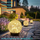 Beautyard Solar Globe Lights Outdoor Large Garden Decor USB Charged 4.72" Diameter 40LED 1000mAh Solar Lights Cracked Glass Globe Power Yard Patio Garden (4.72'' Large 2 Pack Warm White) by CozyNest Decor