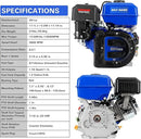BILT HARD 301cc 10HP Gas Powered Engine, Horizontal 4 Stroke OHV Gas Motor, Shaft 1" Diameter, 3.48" Length, 1/4" Keyway, Replacement for Compressor, Log Splitter by GreenHaven Gardens