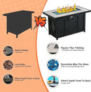 BALI OUTDOORS Fire Pit Table Propane Gas Firepit Rectangular Fire Table 42In 60,000 BTU for Outside Patio Backyard Deck Balcony by GreenHaven Gardens