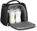 JuJuBe New Insulated Bottle Bag, Breastmilk Storage Bag for Baby Bottles, Travel Insulated Waterproof Lunch Bag or Cooler Bag for Nursing, Milk, Food, Baby Formula, Snacks, Black, Mothers Day Gift by TinyTreasures Baby Boutique