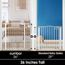 Cumbor 36" Extra Tall Baby Gate for Dogs and Kids with Wide 2-Way Door, 29.7-40.6" Width, and Auto Close Personal Safety for Babies and Pets, Fits Doorways, Stairs, and Entryways by TinyTreasures Baby Boutique