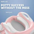 Jool Baby Potty Training Seat with 2 Step Ladder for Toddlers - Soft Cushioned Seat & Splash Guard, Adjustable Height (Pink) by TinyTreasures Baby Boutique
