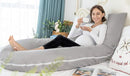 Meiz Pregnancy Pillows for Sleeping, Full Body Pregnancy Pillow with 300TC Comfy Pillowcase & Microfiber Inner Cover- for Back Support - 65 Inch (Grey) by TinyTreasures Baby Boutique