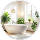 Fabuday Silver Round Mirror 28 Inch - Big Circle Mirror for Bathroom, Living Room, Hallway, Entryway, Matte Aluminum Frame Circular Mirrors for Wall Decor by CozyNest Decor