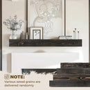 56x8x3 Fireplace Mantel - Handcrafted Hollow Rustic Solid Wood Wall Mounted Floating Shelf with Invisible Heavy Duty Wood Bracket (Weathered Black) by CozyNest Decor