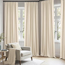 ANRODUO Back Tab Blackout Curtains for Bedroom Living Room, Rod Pocket Pinch Pleated Thermal Insulated Room Darkening Curtains 90 Inches Long 2 Panels, Cream Beige, 42 x 90 Inch by TinyTreasures Baby Boutique