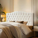 Linen Upholstered Headboard Queen/Full Size Bed Tufted Button Headboard, Featuring High-Density Sponge Padding, Luxury Texture Easy Assembly Comfort and Style-Ivory by CozyNest Decor