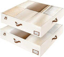 StorageWorks Underbed Storage Box, Under Bed Clothes Organizer With Sturdy Structure and Ultra Thick Fabric, Beige, 33" L x 31" W x 6 ¾ "H, 2 pack by CozyNest Decor