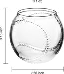 Baseball Round Whiskey Glasses | 10oz Whiskey Glass Set of 4 by The Wine Savant