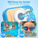 Kids Camera Waterproof, IP68 Underwater Camera for Kids Aged 3-12, HD Kids Digital Camera with 1080P Video Recording, Durable ABS Material, Pool Toys for Boys Girls with 32GB Card(Blue) by TinyTreasures Baby Boutique