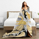 HGOD DESIGNS Gold Golden and Silver Marble Ink Abstract Painting Flannel Fleece Bed Blanket Throw Blanket Lightweight Cozy Plush Blanket for Bedroom Living Rooms Sofa Couch 50"x60" by CozyNest Decor