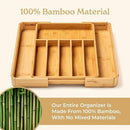 SMIRLY Silverware Drawer Organizer – Bamboo Kitchen Drawer Organizer, Adjustable Utensil Holder and Cutlery Tray, Drawer Dividers for Flatware and Kitchen Utensils by CozyNest Decor