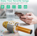 KIDWILL Wireless Bluetooth Karaoke Microphone for Kids, 5-in-1 Portable Handheld Karaoke Mic Speaker Player Recorder with Adjustable Remix FM Radio for Kids Girls Boys Teens Birthday (Gold) by TinyTreasures Baby Boutique