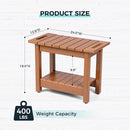 Waterproof Shower Bench, 24" Poly Lumber Shower Stool for Shaving Legs, Shower Chair Seat with Storage Shelf and Handles, Bathroom Bench for Inside Shower, Non-Slip (Brown) by TinyTreasures Baby Boutique
