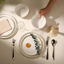 Ceramic Dinnerware Set, 12-Piece Service for 4, Soup Bowls (31.5 oz), Salad Plates (7.5"), Dinner Plates (10.5"), Round, Microwave and Dishwasher Safe, White, Cambridge Classics by CozyNest Decor