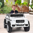 Costzon Ride on Car, Licensed Mercedes-Benz Maybach, 12V Battery Powered Vehicle Toy w/ 2 Motors, Remote Control, 3 Speeds, Lights, Horn, Music, Aux, Storage, Truck, Electric Car for Kids (White) by TinyTreasures Baby Boutique