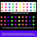 108feet UV Neon Paper Star Garland Glow in The Dark Streamers for neon Party Supplies UV Fluorescent Reactive Paper Star Banner for Wedding Birthday Glow in The Dark Party Favors Neon Party Decor… by TinyTreasures Baby Boutique