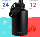 DRINCO Stainless Steel Water Bottle Spout Lid Vacuum Insulated Double Wall Water Bottles Wide Mouth (64oz 40oz 32oz 22oz 18oz 14oz) Leak Proof Keep Cold Sport Camping Hiking by CozyNest Decor