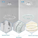 22" Chandelier Crystal Chandeliers Ceiling Light Fixture with Remote Control Flush Mount Ceiling Lights for Living Room Dining Room Bedroom(dimmable) by CozyNest Decor