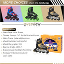 Nattork Kids Adjustable Inline Skates with PU Flash Wheels, Fun Roller Skates for Ages 4-12, Indoor/Outdoor Birthday Gift for Son and Grandson by TinyTreasures Baby Boutique