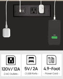 TUTOTAK End Table with Charging Station, Set of 2, Side Table with USB Ports and Outlets, Nightstand, 2-Tier Storage Shelf, Sofa Table for Small Space, Living Room, Bed Room TB01BK041 by CozyNest Decor