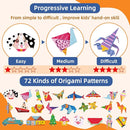 Origami Paper Kit for Kids Ages 5-8 8-12,152 Sheets Origami Paper - 72 Double Sided Patterns with Instructional Book,DIY Art Craft Projects,Travel Game Activity,Gift for Boys Girls Beginners by TinyTreasures Baby Boutique