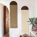 Flber 2 Pcs Macrame Wall Hanging Boho Wall Decor Handmade Macrame Art Tapestry Wedding Macrame Backdrop 13.7" W x 51" L For Living room Bedroom Headboard Decor by CozyNest Decor