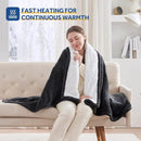 Sealy Electric Blanket Throw Size 50"*60",Super Cozy Flannel to Sherpa Reversible Heated Blanket Throw with 6 Heating Levels & 2-10 Hours Auto Off Overheating Protection Machine Washable,Charcoal by CozyNest Decor
