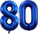 GOER Number 80 Balloons for 80th Birthday Party Decorations,42 Inch Jumbo Foil Helium Balloons for 80th Anniversary (Blue) by TinyTreasures Baby Boutique