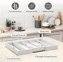 Lifewit Utensil Organizer for Kitchen Drawer, Expandable Cooking Utensil Tray, Bamboo Cutlery Silverware Flatware Holder, Adjustable Spatula Tools and Gadgets Storage Divider, Large, White by CozyNest Decor