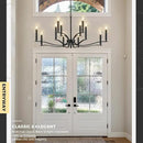 Black Living Room Chandelier 12 Light Hight Ceiling Foyer Candle Chandelier Large Dining Room Light Fixture Over Table 44in Metal Modern Chandeliers Hanging Light for Entry Master Bedroom by CozyNest Decor