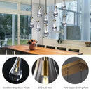 Raindrop 9-Light Chandeliers for Dining Room Gold Dining Room Lights Fixture Over Table, Brass Pendant Lights Kitchen Island, Adjustable Rope Teardrop Hanging Lamp Ceiling for Living Room by CozyNest Decor