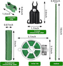 Garden Stakes 60 Pack, 16 Inch Each, DIY 3ft 4ft 5ft 6ft 7ft Sturdy Steel Plant Stakes with 50 Connectors, 30 Rotatable Clips, 10 A-Type Connecting Pipe and 164 Feet Twist Tie for Climbing Plants by CozyNest Decor