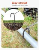 VEVOR Rebar Stakes, 16-Inch, Heavy-Duty 0.4 in Diameter J Hook, Galvanized Steel Ground Anchors with Chisel Point End & Rust-Resistant Coating, for Gardening Support, Fence, Camping Tents (24-Pack) by CozyNest Decor
