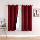 ChrisDowa 100% Blackout Curtains 63 inch Long for Bedroom with Black Liner, 2 Thick Layers Total Blackout Thermal Insulated Grommet Window Curtains 2 Panels Set (Burgundy, 38 x 63 Inch) by TinyTreasures Baby Boutique