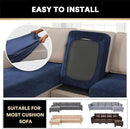 PrinceDeco Sectional Couch Covers 4 Pieces Couch Covers for Sofa Velvet Separate Couch Cover L Shape for Left/Right Chaise(3 Seater + 1 Chaise,Navy) by CozyNest Decor
