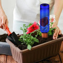 12 Pack Plant Watering Devices Include 6 Terracotta Self Watering Spikes and 6 Pcs 26 oz Plastic Bottles, Slow Release Vacation Insert Automatic Plant Waterer Device (Blue) by GreenHaven Gardens