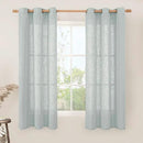 LAMIT Sheer Linen Curtains 63 inches Long for Bedroom, Bronze Grommet Linen Drapes Light Filtering Semi Sheer Curtains for Small Window/Kitchen, 2 Panels, 34 x 63 Inch, Greyish Blue by CozyNest Decor