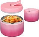 12oz Insulated Vacuum Food Jar with Buckle Lid Wide Mouth Soup Thermo for Hot Food Kids Leakproof Stainless Steel Lunch Container (Gradient Pink, 12OZ) by TinyTreasures Baby Boutique